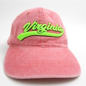 Women State of Virginia Embroidered Adjustable Pink Hat (C)